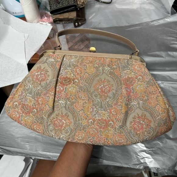 Vintage Floral Tapestry Embroidered Clutch Bag - “Deana” - Picture 3 of 15